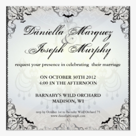 Fancy Gothic Bats Halloween Wedding Invites From Zazzle - Marriage Invitation Fancy, HD Png Download, Transparent PNG