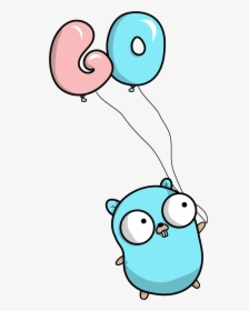 Gopher Holding Go Balloons - Cartoon, HD Png Download, Transparent PNG