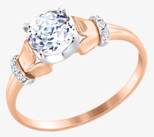 Lady´s Ring In Red Gold Of 585 Assay Value With Zirconia - Pre-engagement Ring, HD Png Download, Transparent PNG