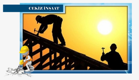 Construction Worker Flexing Silhouette, HD Png Download, Transparent PNG