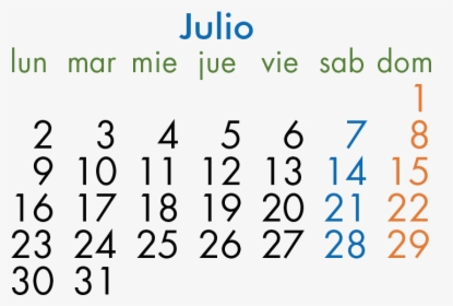 Calendario Laboral 2018 Julio - Calendario Laboral Julio 2018, HD Png Download, Transparent PNG