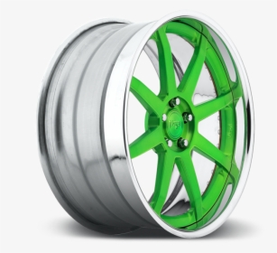 N370 Green Face Polished Lip Finish Wheels - Tire, HD Png Download, Transparent PNG