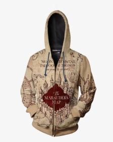 The Marauder S Map Harry Potter Zip Up Hoodie - Nasa Hoodie With Zipper, HD Png Download, Transparent PNG