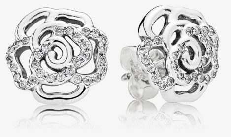 Pandora Rose Silver Earrings, HD Png Download, Transparent PNG
