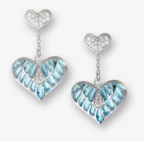 Nicole Barr Designs Sterling Silver Heart Stud Earrings-blue - Heart Earrings Transparent Background, HD Png Download, Transparent PNG