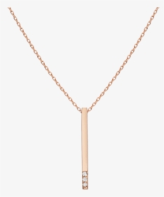 Short Gold Bar Drop Necklace With Diamonds - Pendant, HD Png Download, Transparent PNG