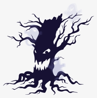 Scary Tree Halloween Png, Transparent Png, Transparent PNG