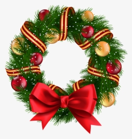 Christmas Tree Decoration Png Para Arbol De Navidad - Guirlanda De Natal Com Fitas, Transparent Png, Transparent PNG