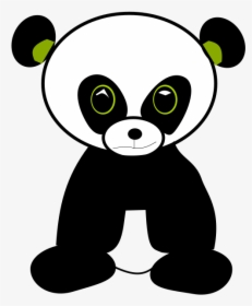 Panda - Cute Cartoon Panda Green Eyes, HD Png Download, Transparent PNG