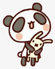 #panda #pandabear #bunny #rabittkawaii #plush #cute - Cute Panda And Bunny, HD Png Download, Transparent PNG