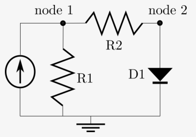 Diagram Of A Simple Circuit With Two Resistors And - Circuit With One Resistor And One Diode, HD Png Download, Transparent PNG