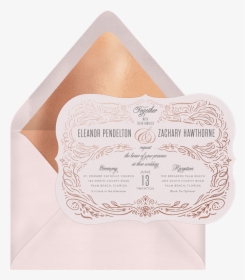 Flourish Frame Wedding Invitation By Laura Bolter Design - Paper, HD Png Download, Transparent PNG