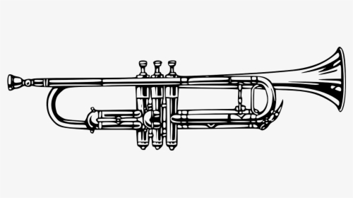 Cornet Musical Instrument Free Photo - Trumpet Clip Art Black And White, HD Png Download, Transparent PNG