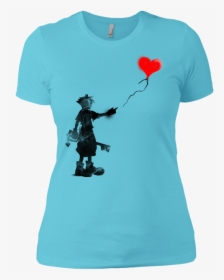Boy And Balloon Women S Premium T-shirt - T-shirt, HD Png Download, Transparent PNG