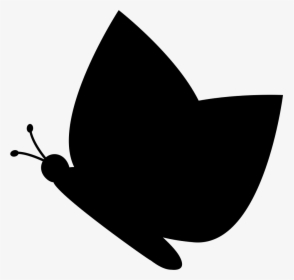 Butterfly Black Silhouette From Side View Comments - Butterfly Silhouette Side Png, Transparent Png, Transparent PNG