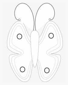 Butterfly 56 Black White Line - Butterfly, HD Png Download, Transparent PNG