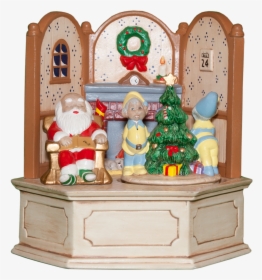 A Hand-made Ceramic Music Box Showing The Living Room - Christmas, HD Png Download, Transparent PNG