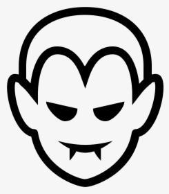 Vampire Drawing Head For Free Download - Vampire Face Clip Art Black And White, HD Png Download, Transparent PNG