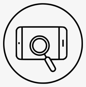 Cell Phone Magnifying Glass Mobile Phone Comments - Line Art, HD Png Download, Transparent PNG