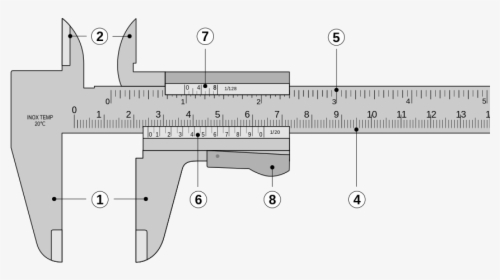 28 Collection Of Vernier Caliper Easy Drawing - Vernier Caliper Easy Drawing, HD Png Download, Transparent PNG