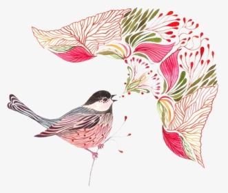 Bird Animal Watercolor Painting , Png Download - Fairy And Animal Illustrations Watercolor, Transparent Png, Transparent PNG