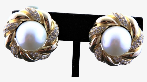 Button Large Pearl Earrings, HD Png Download, Transparent PNG