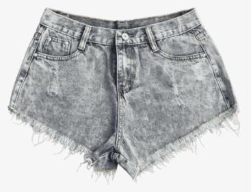 Distressed Hip Pockets Ripped Jeans Frayed Hem Bleach - Shorts, HD Png Download, Transparent PNG