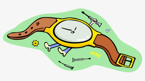 Vector Illustration Of Wristwatch Watch Repair Fixes, HD Png Download, Transparent PNG