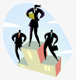 Vector Illustration Of Business Colleagues Stand On - Management, HD Png Download, Transparent PNG