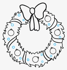 Transparent Christmas Wreath Png - Cartoon Christmas Wreath Drawing, Png Download, Transparent PNG