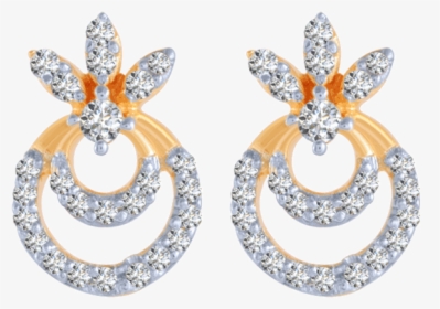 14kt Yellow Gold And Diamond Stud Earrings For Women - Earrings, HD Png Download, Transparent PNG
