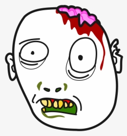 Clipart Mouth Zombie - Zombie Face Cartoon Png, Transparent Png, Transparent PNG