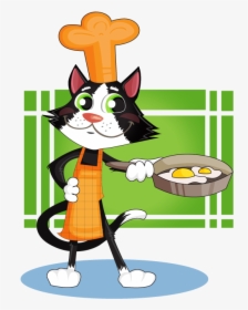 Courtesy Clipart Cooking - Cat Is Cooking Cartoon, HD Png Download, Transparent PNG
