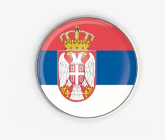 Round Button With Metal Frame - Serbia Flag Button Png, Transparent Png, Transparent PNG