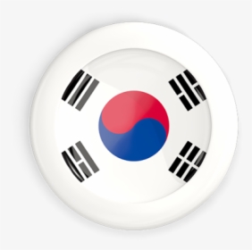 White Framed Round Button - South Korea Flag Button, HD Png Download, Transparent PNG