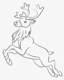 Transparent Christmas Deer Png - Santa's Reindeer Drawing, Png Download, Transparent PNG