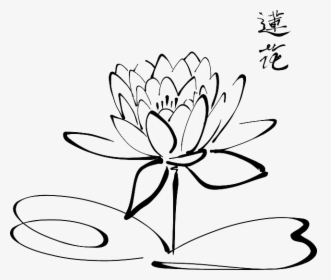 Collection Of Free Garden Drawing Lotus Flower Download - Calligraphy Lotus, HD Png Download, Transparent PNG
