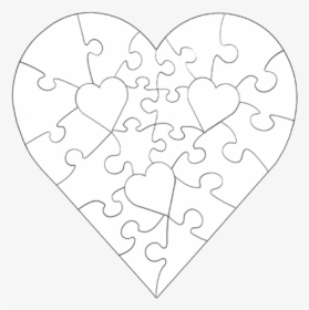 Heart Puzzle Black And White, HD Png Download, Transparent PNG