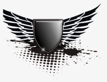Security Shield Clipart Wing Png - Black Shield With Wings, Transparent Png, Transparent PNG