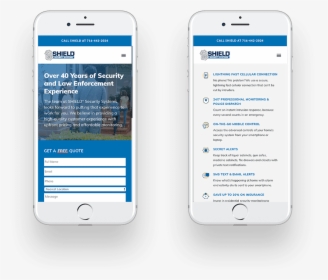 Shield Security Systems Responsive Website Phone Display - Iphone, HD Png Download, Transparent PNG
