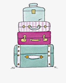 Picture Transparent Library Luggage Drawing - Suitcase Illustration, HD Png Download, Transparent PNG
