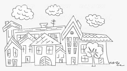 Cityscape Drawing Vector And Stock Photo - Cartoon, HD Png Download, Transparent PNG