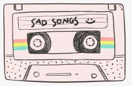 #sad #sadsongs #art #stiker #tumblr #vintage #casette - Sad Song Cassette Tape, HD Png Download, Transparent PNG