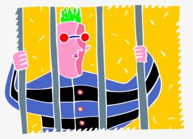 Vector Illustration Of Incarcerated Inmate Prisoner - Illustration, HD Png Download, Transparent PNG