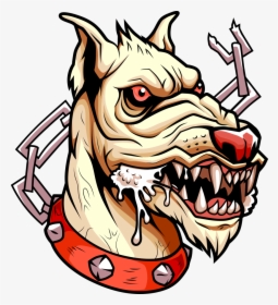 Transparent Dog Tag Clipart - Angry Cartoon Aggressive Dog, HD Png Download, Transparent PNG