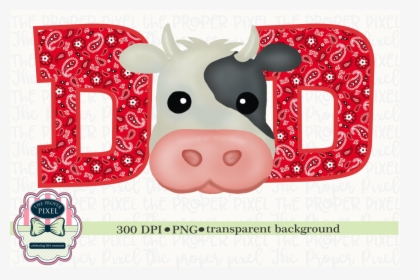 Watercolor Dad Cow Birthday Two, Black Cow Example - Printable Red Truck With Christmas Tree, HD Png Download, Transparent PNG