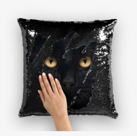 Mezmerizing Black Cat Eyes Magical Hidden Pillow - Nicolas Cage Sequin Throw Pillow, HD Png Download, Transparent PNG