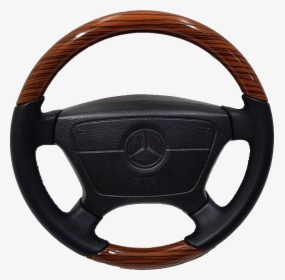 Mercedes Wooden Steering Wheel - Car Steering Wheel Png, Transparent Png, Transparent PNG