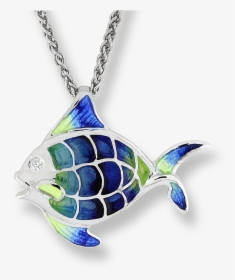 Nicole Barr Designs Sterling Silver Angel Fish Necklace-turquoise - Necklace, HD Png Download, Transparent PNG
