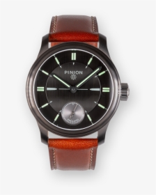 Pinion Pure Handwound Watch Gunmetal Grey Dlc Case - Hugo Boss Men Watch Brown Leather, HD Png Download, Transparent PNG